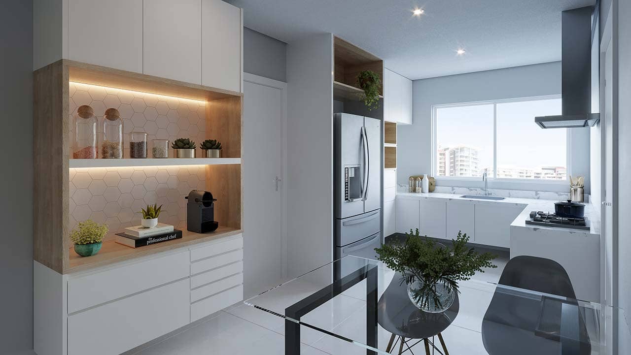 Foto artística da cozinha